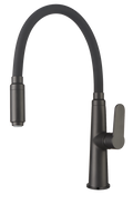 Miscelatore Lavello Laterale con Canna Flessibile Nero 18 cm Cromato / Nero