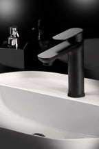Miscelatore Lavabo Nero con Scarico Metallo e Flex Nylon Cartuccia C3 24,5 cm Cromato