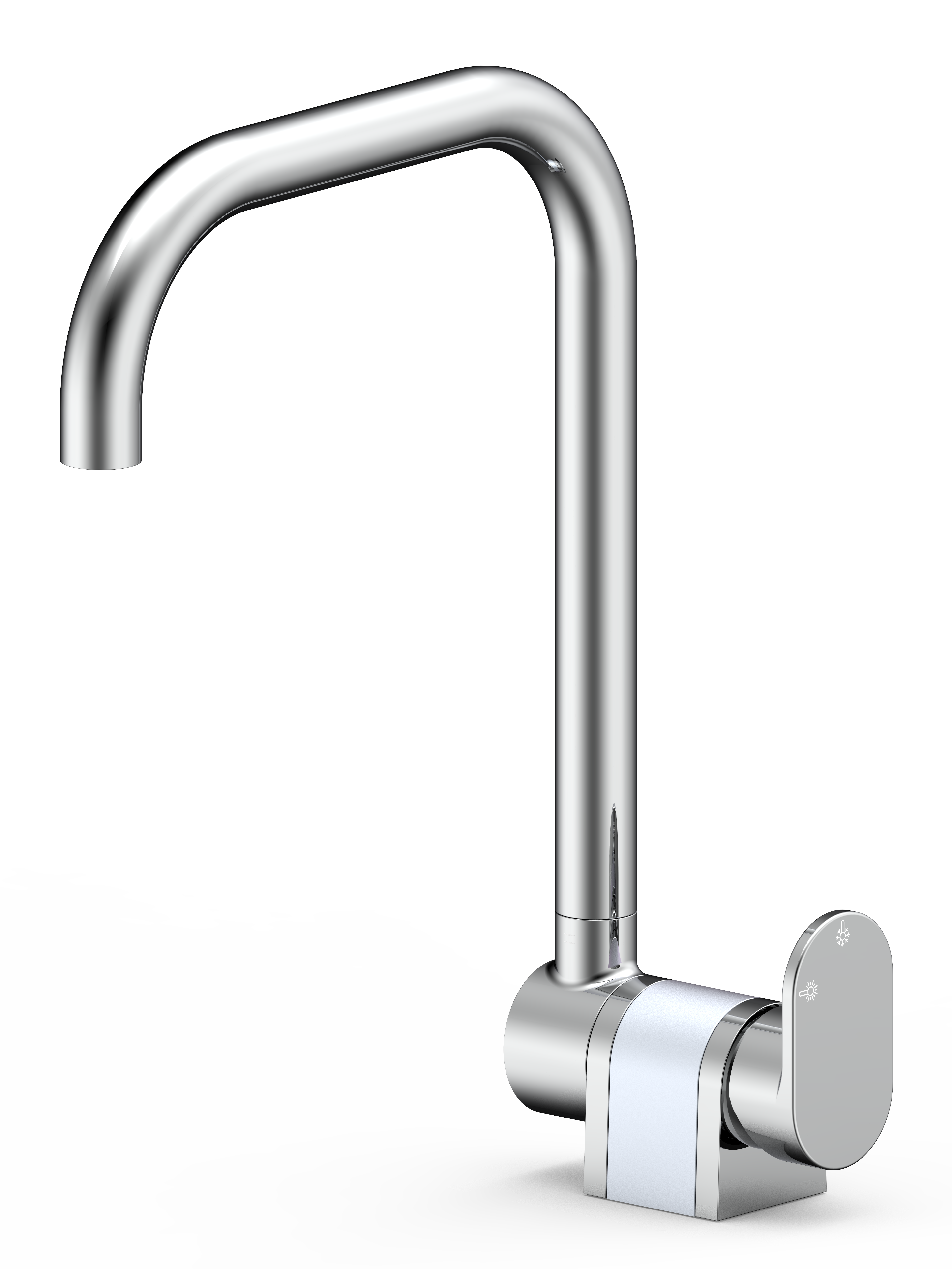Miscelatore Lavello Sottofinestra Cromata con Inserto Colore 24,2 cm