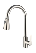Miscelatore Lavello Laterale con Docc. Estr. Acc. Spazzolato 30,6 cm Acciaio Satinato