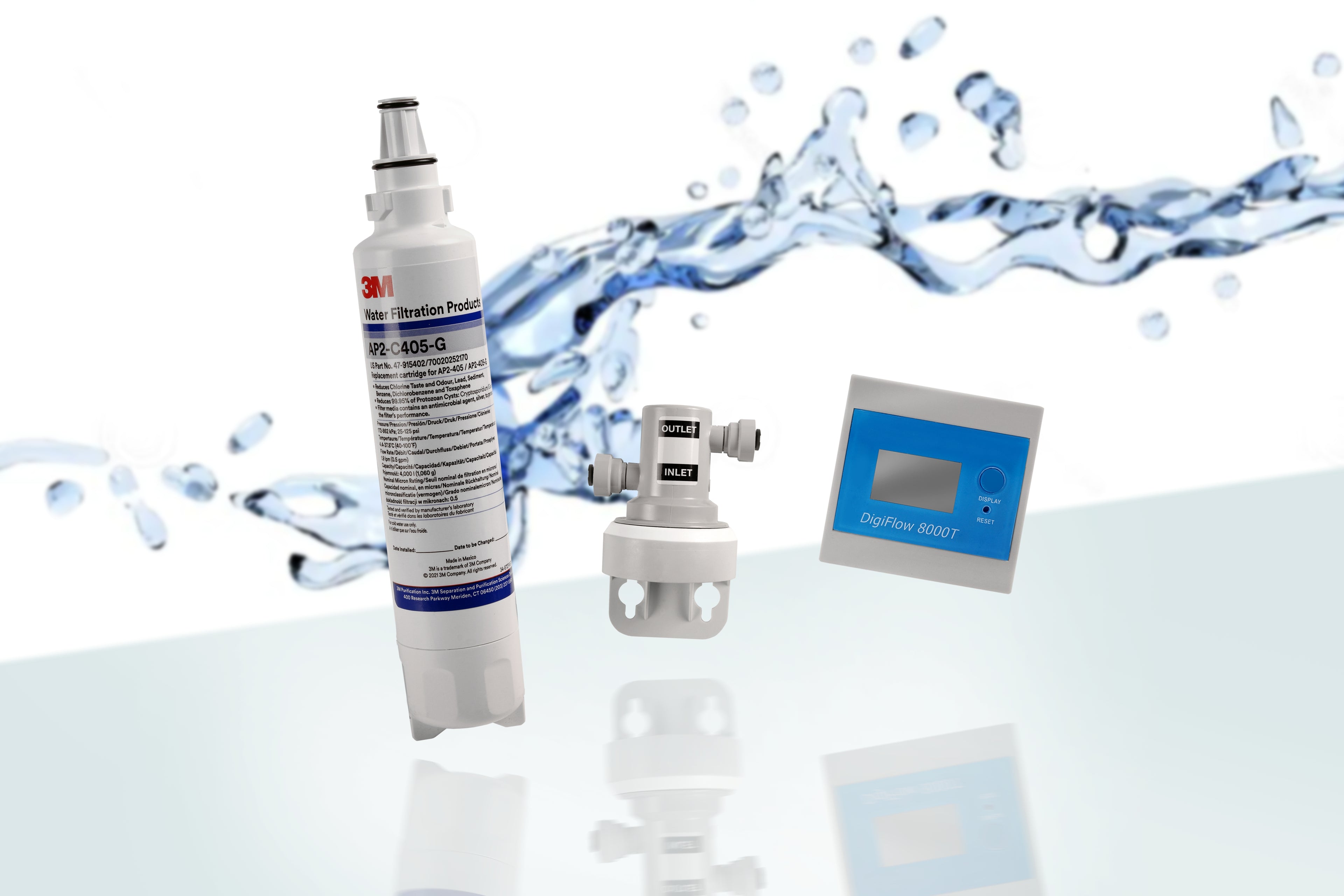 Miscelatore Lavello 3 Vie Aqua System Cromato con Kit Filtrazione Acqua 31 cm