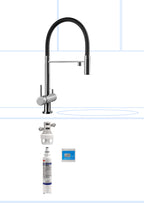 Miscelatore Lavello 3 Vie Aqua System Cromato con Kit Filtrazione Acqua 31 cm