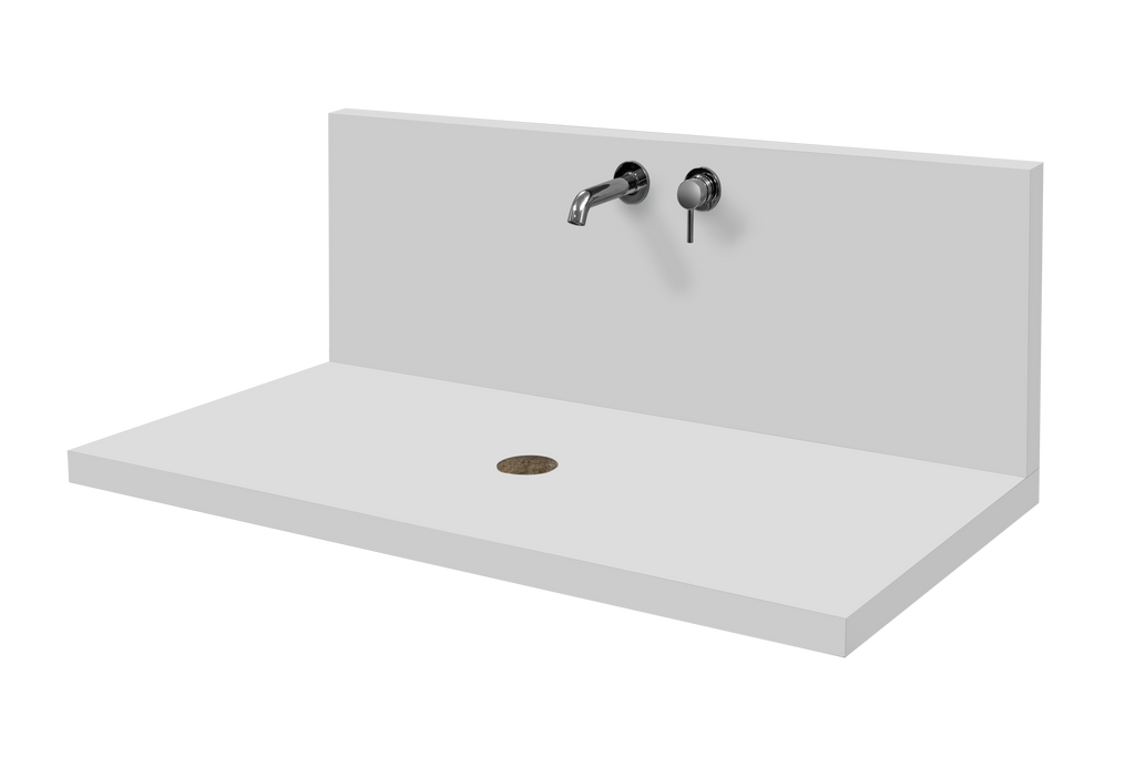 Top Ed Alzata con Miscelatore Lavabo Incasso Bianco Rovere 55,9 cm Bianco Rovere / Cromato