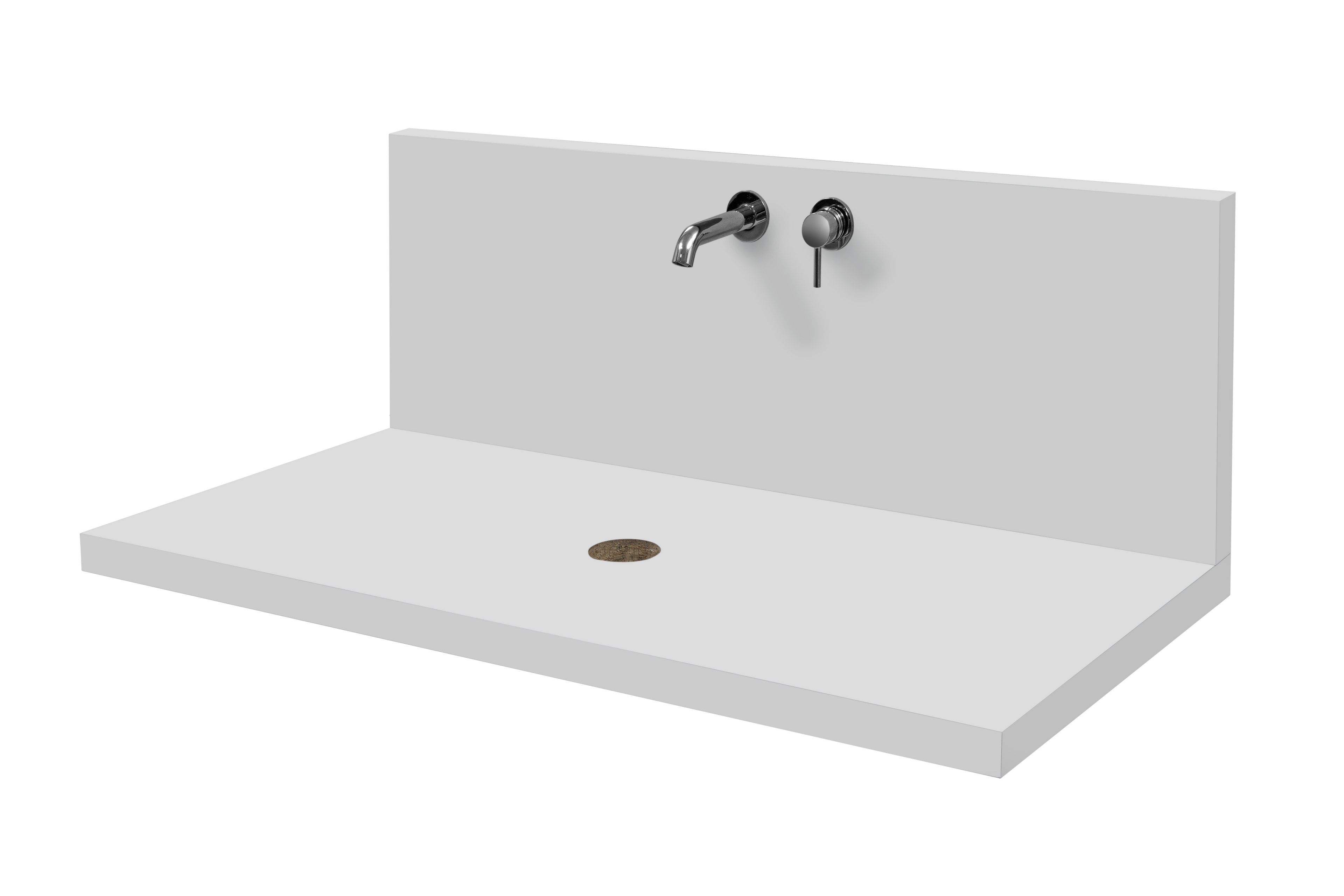 Top Ed Alzata con Miscelatore Lavabo Incasso Bianco Rovere 55,9 cm Bianco Rovere / Cromato