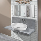 Top Ed Alzata con Miscelatore Lavabo Incasso Grigio Cemento 90 cm Grigio Cemento / Cromato