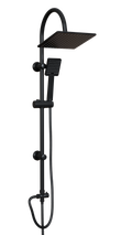 Colonna Doccia Nera Soffione Abs 20x20 Nero Opaco