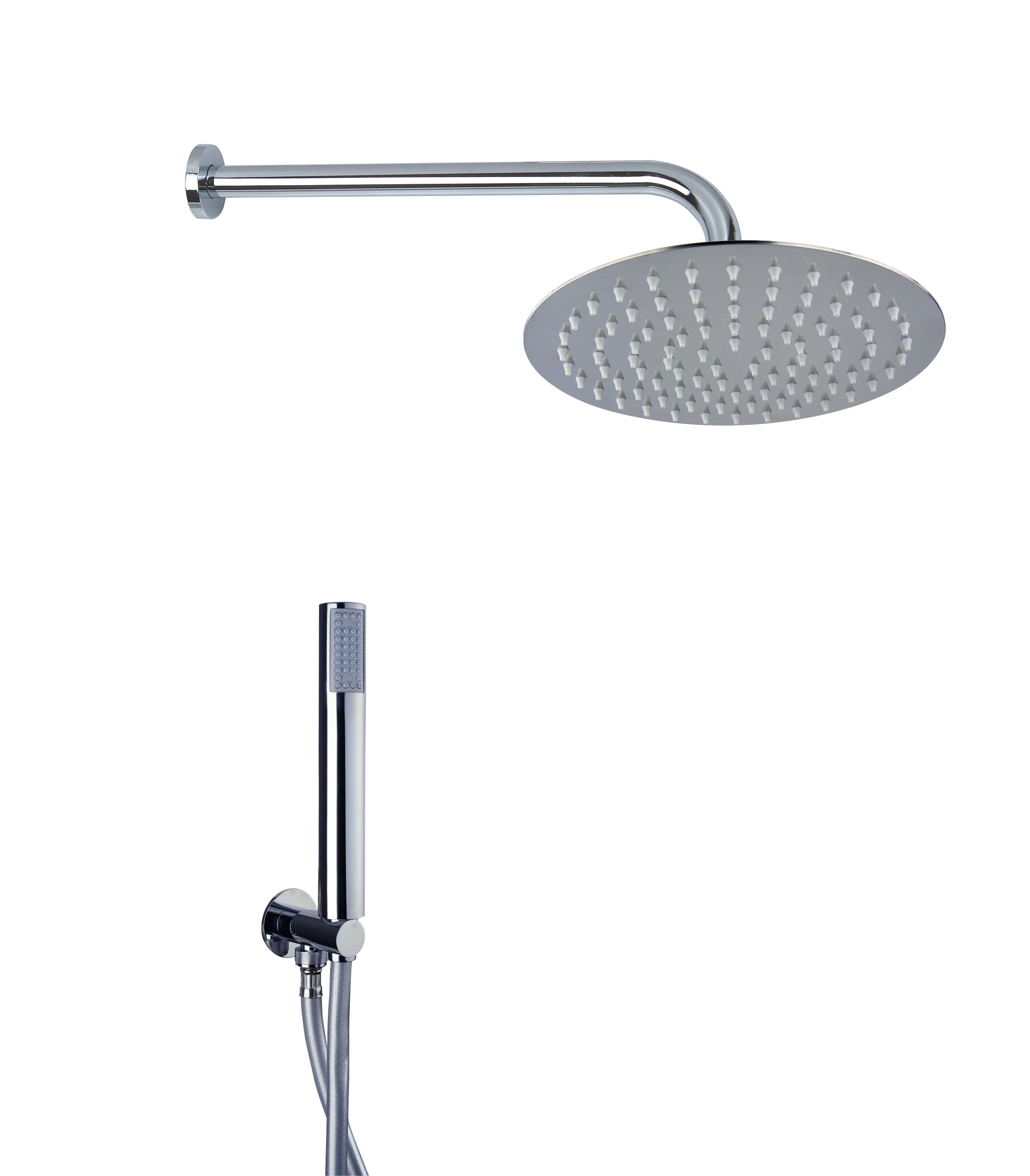 Kit Doccia con Soffione Tondo Ø 30 cm - Braccio 40 cm Cromato