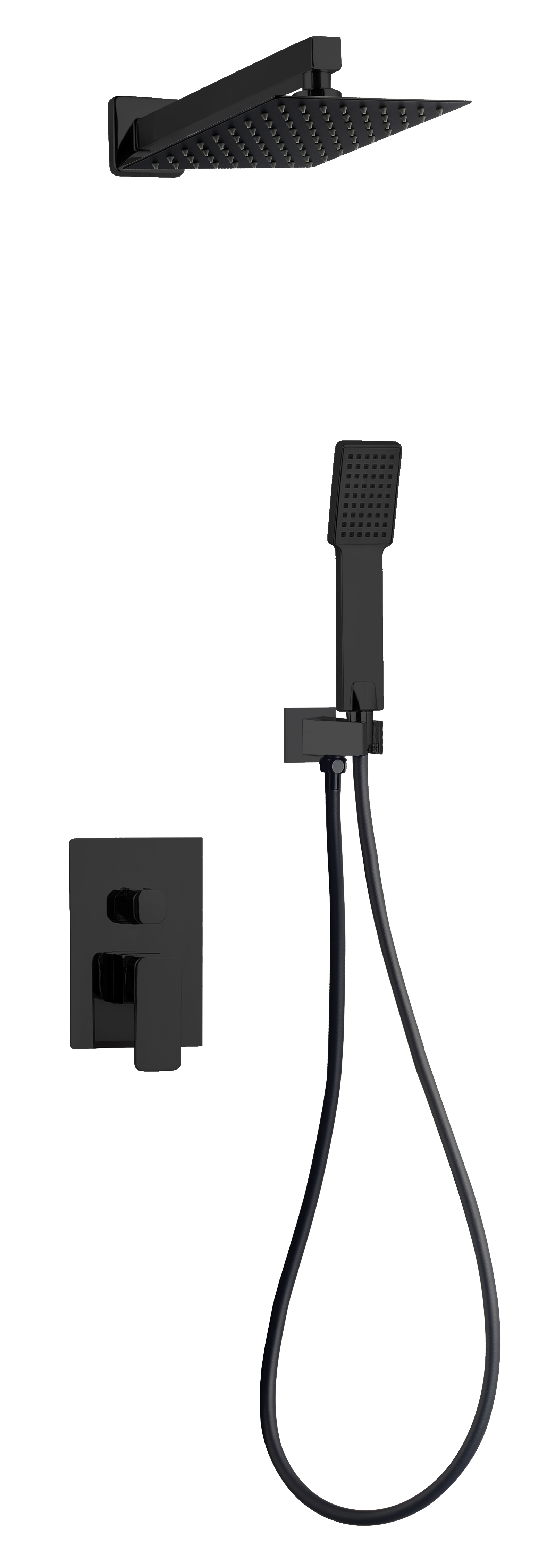 Kit Incasso Doccia Quadro Nero Matt Nero Opaco