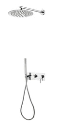 Kit Doccia Incasso con Braccio e Soffione, Doccetta, Flessibile Acciaio Cromata Fusette 25 cm