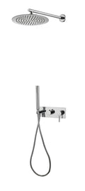Kit Doccia Incasso con Braccio e Soffione, Doccetta, Flessibile Pvc Nichel Spazz. Fusette 25 cm Nichel Satinato
