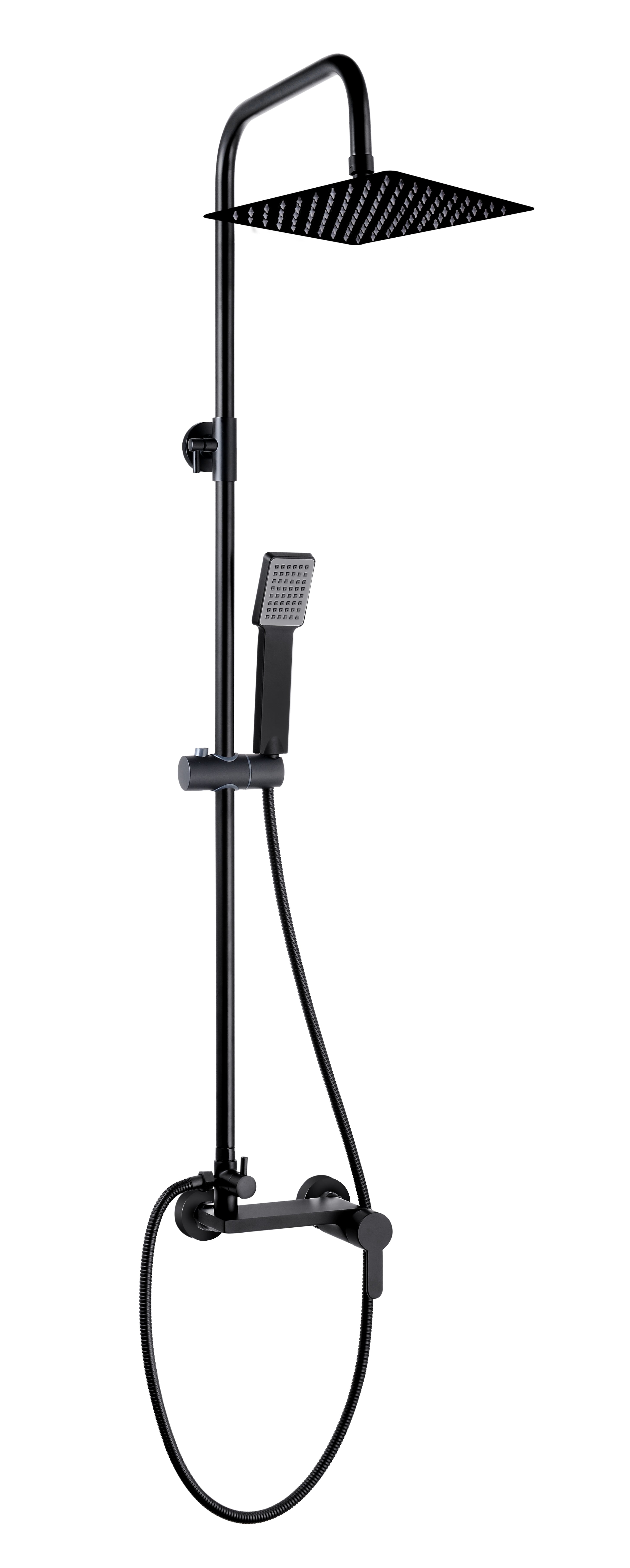 Colonna Doccia Nera 37 cm Nero Opaco