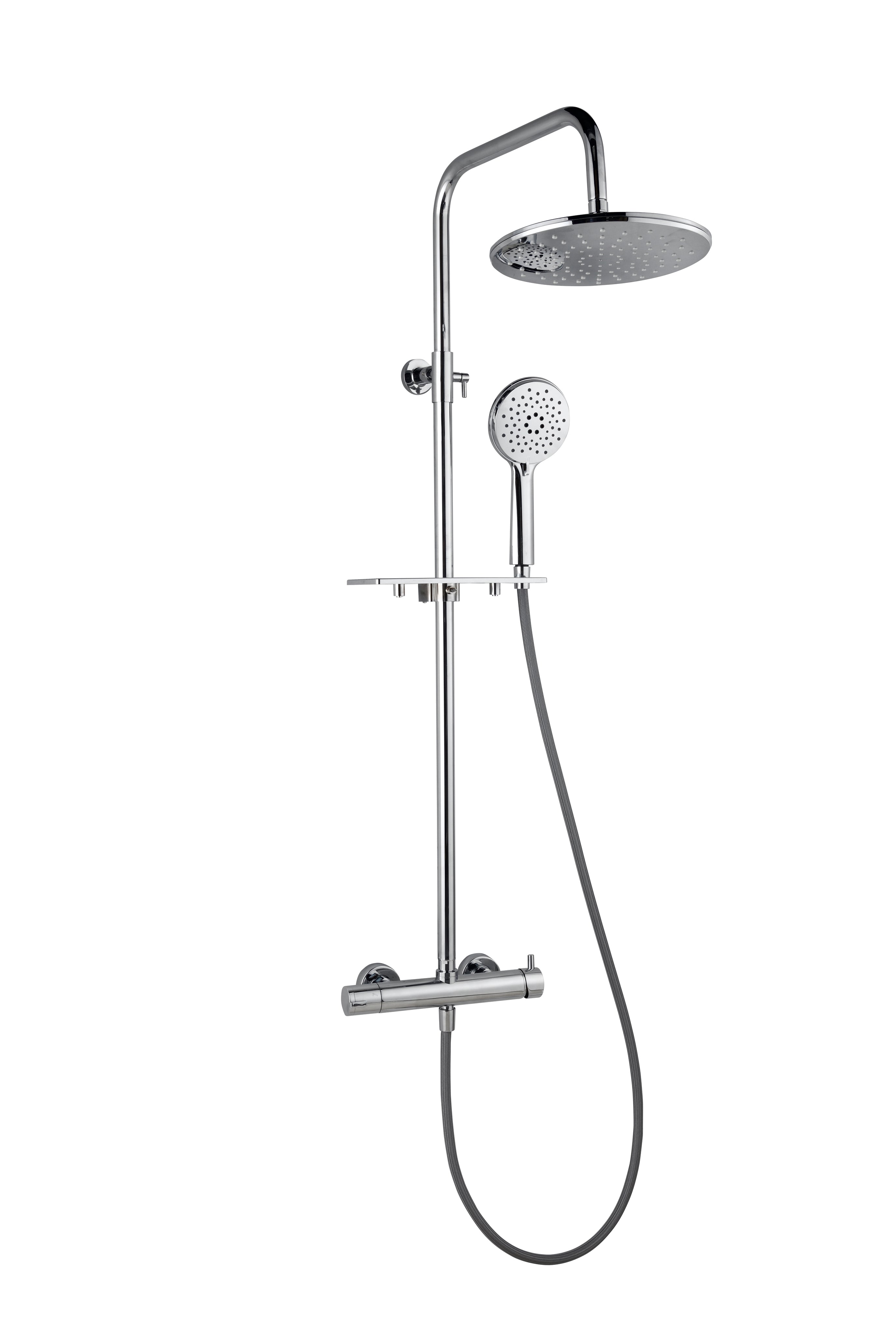 Colonna Doccia Cromata con Miscelatore 37 cm