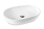 Lavabo Ovale Appoggio 600x400x135 60 cm Bianco Lucido