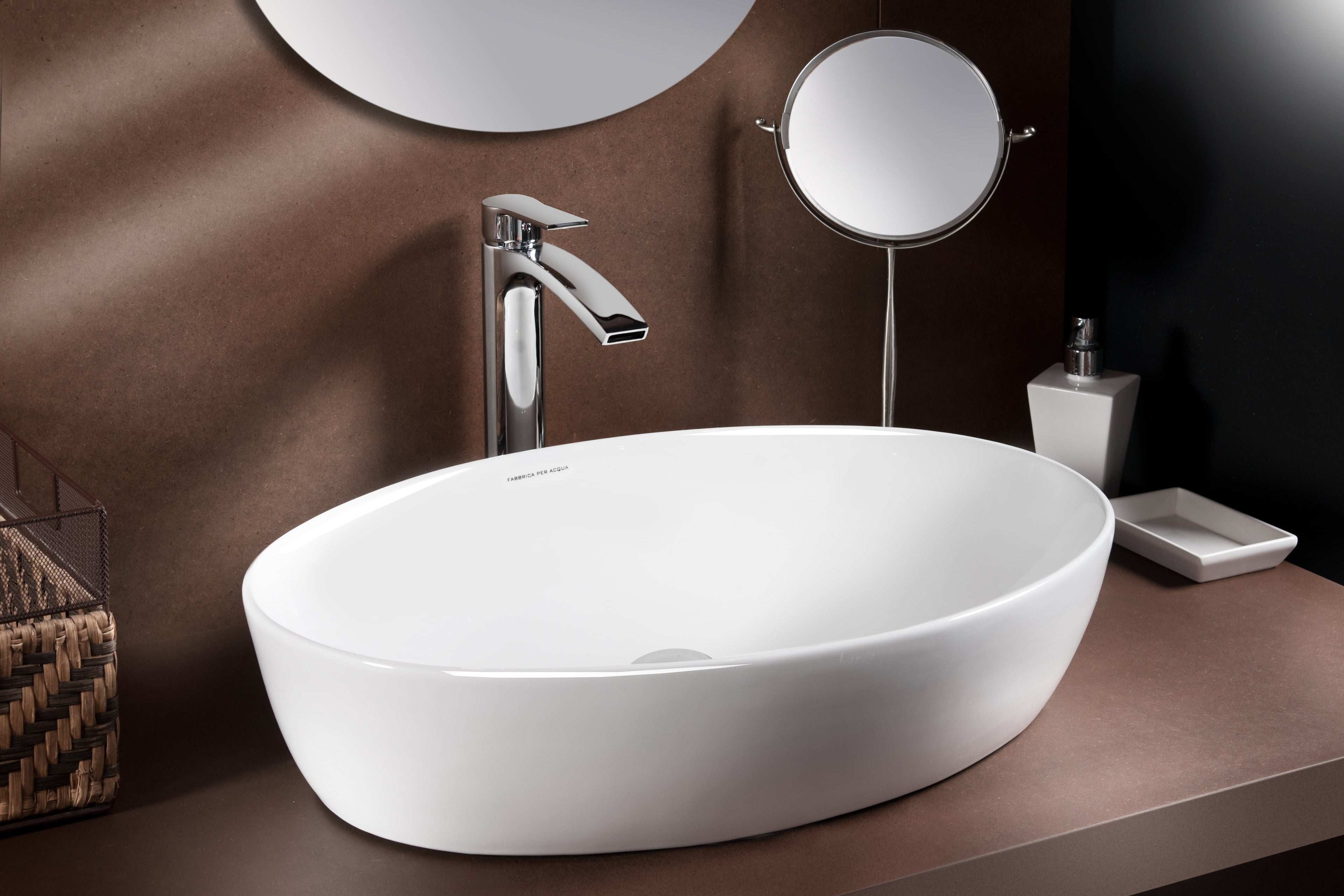 Lavabo Ovale Appoggio 61,7 x 41,1 x 14 cm Bianco Lucido