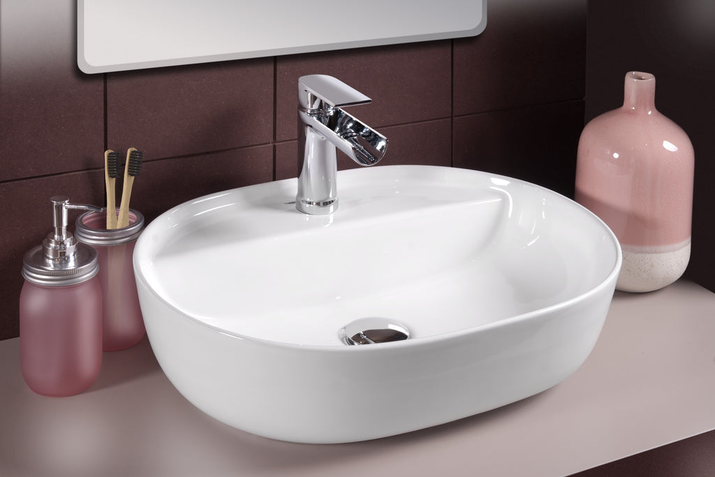 Lavabo Ovale Appoggio 50,9 x 39 x 13,2 cm Bianco Lucido