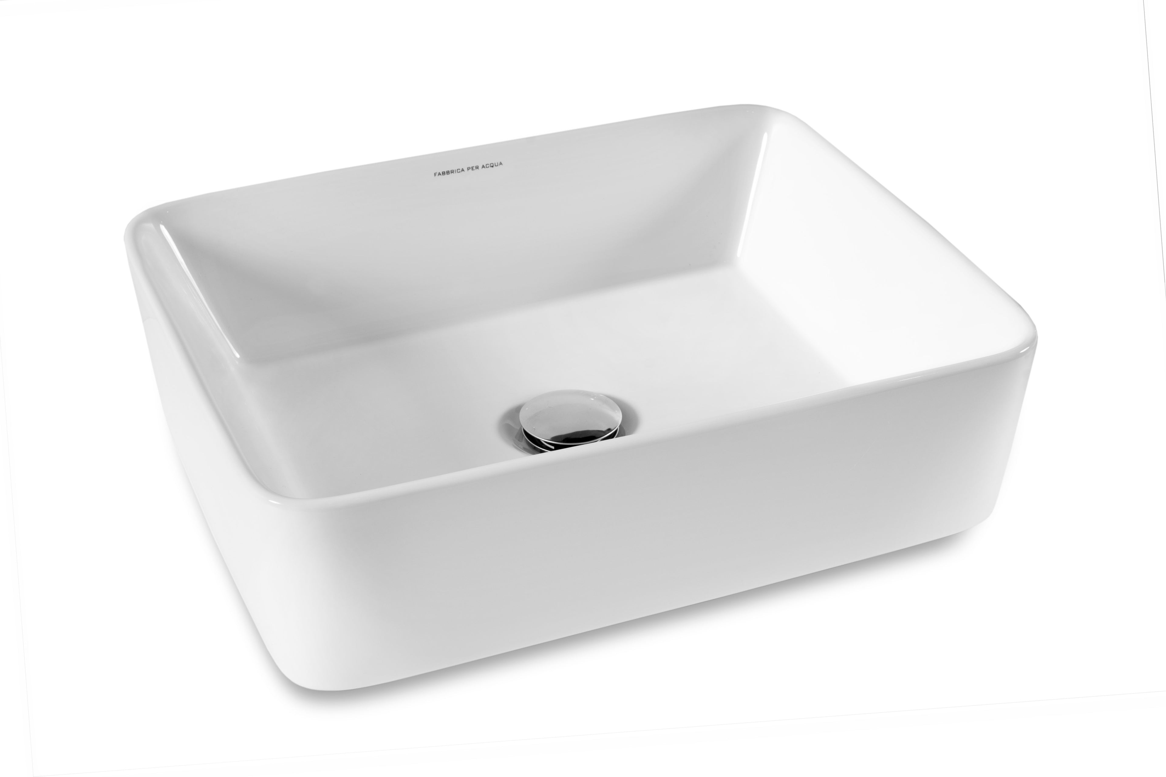 Lavabo Rettangolare Appoggio 48,2 x 37 x 13,5 cm Bianco Lucido