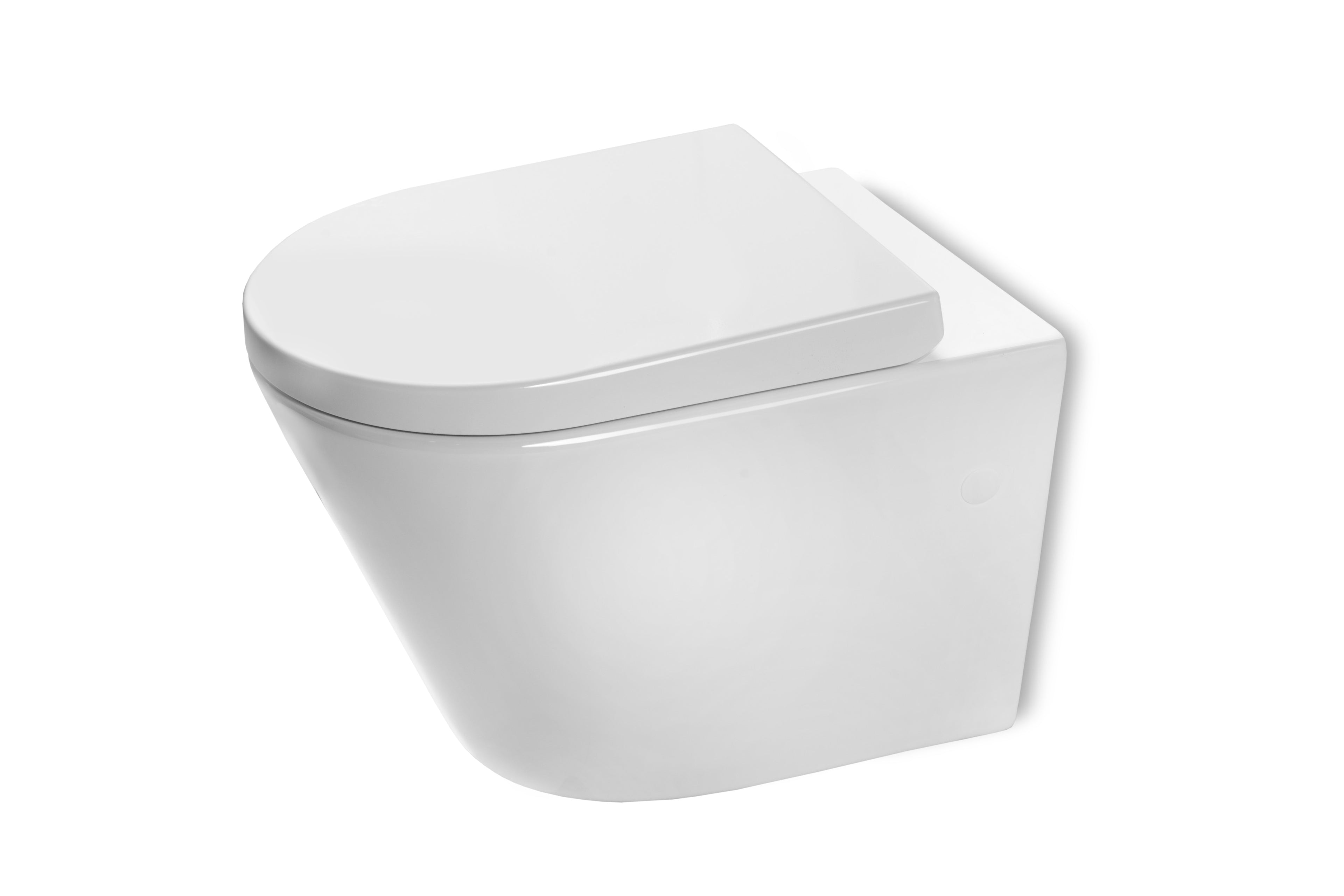 Vaso Igienico Tondo Sospeso Senza Brida 56 cm Bianco Lucido
