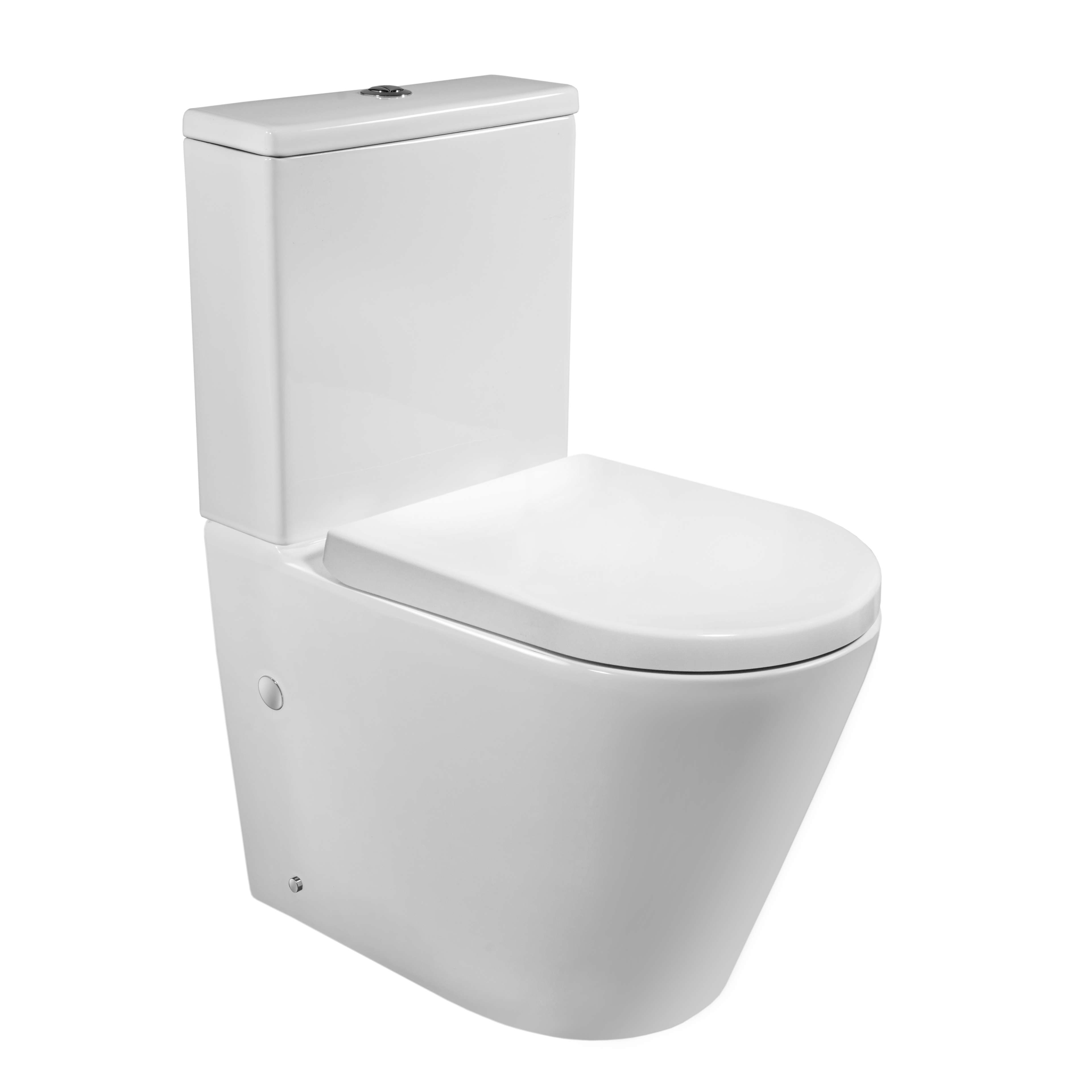 Vaso Igienico Tondo Monoblocco 52,5 cm Bianco Lucido