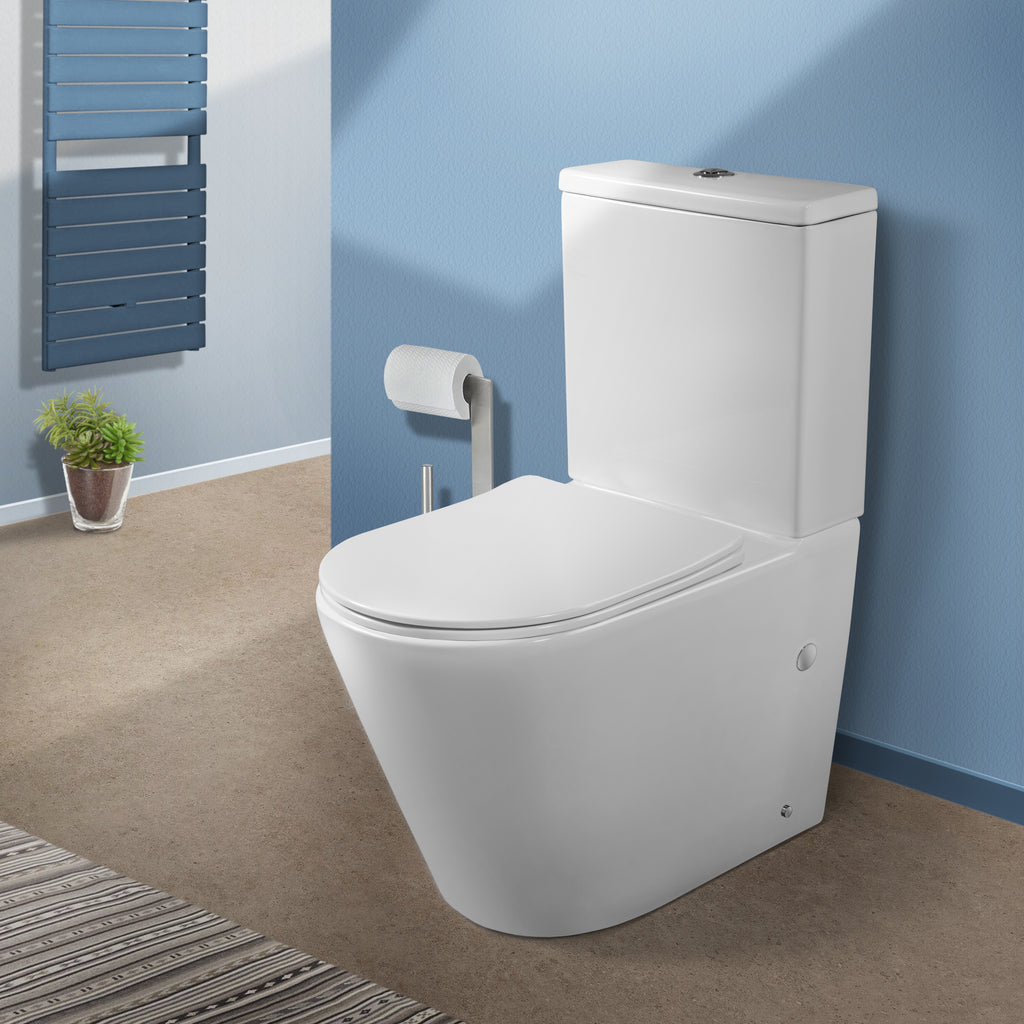 Vaso Igienico Tondo Monoblocco 52,5 cm Bianco Lucido
