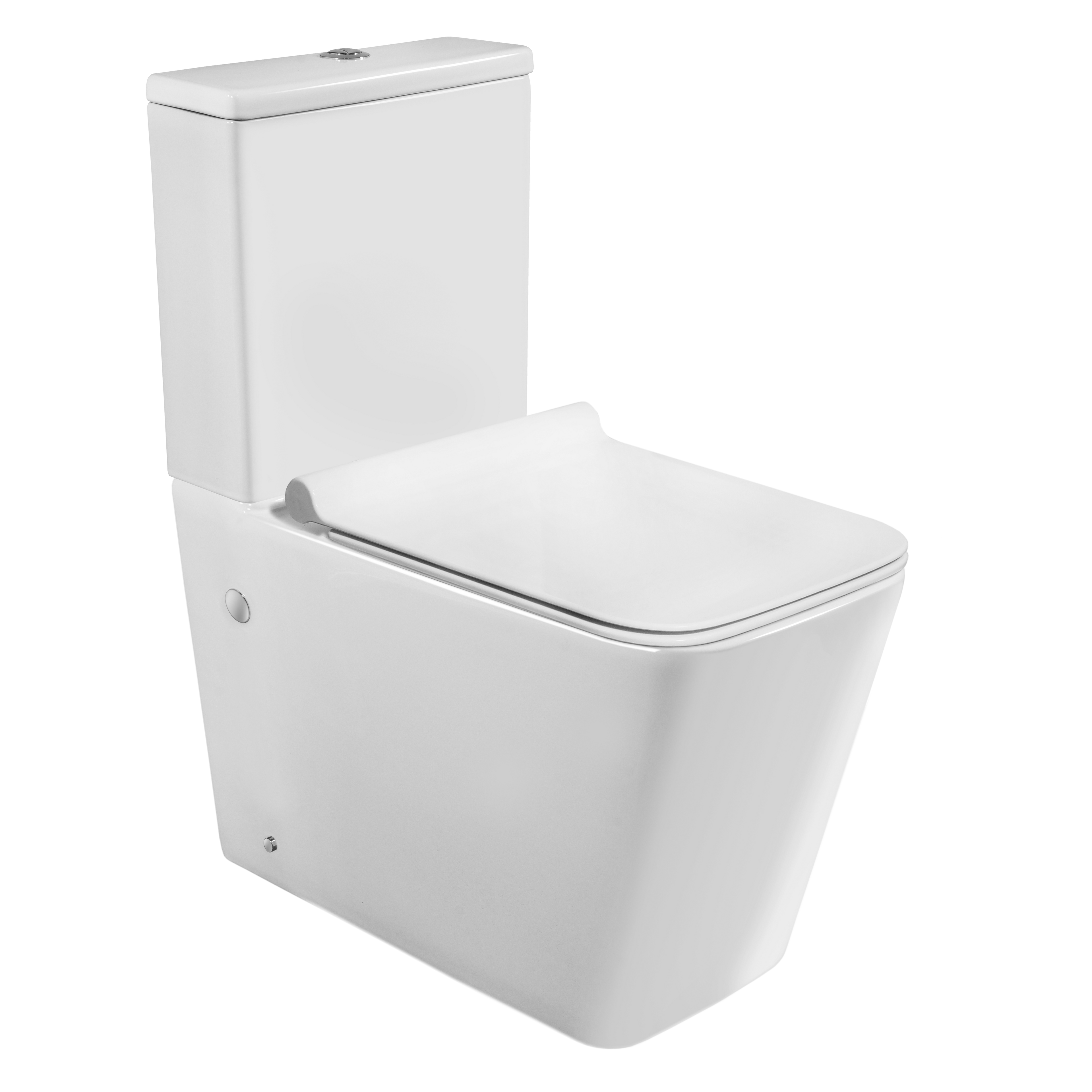 Vaso Igienico Quadrato Monoblocco 62 cm Bianco Lucido
