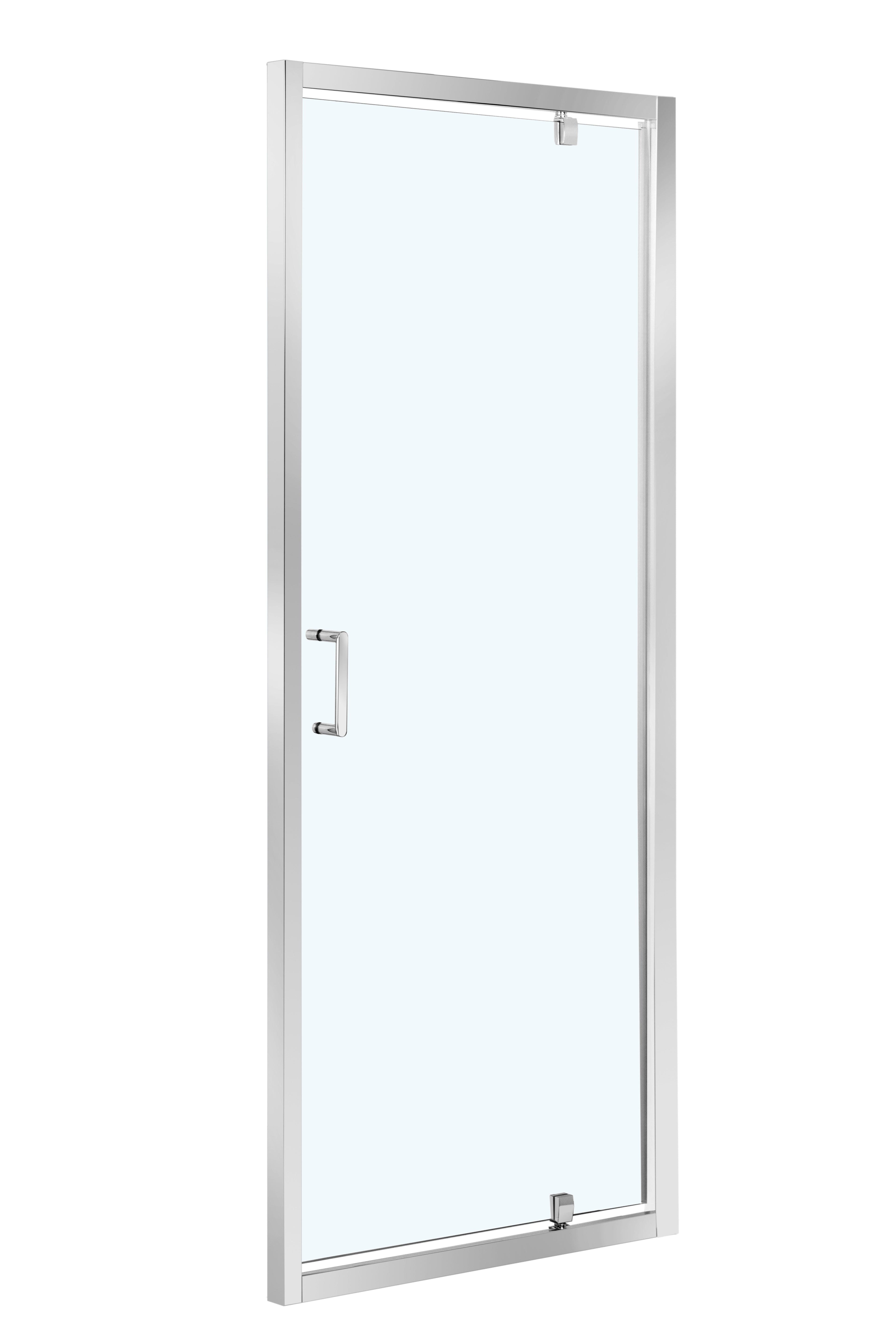 OSLO Porta Battente Cromata 90 cm - 6 Mm Trasparente