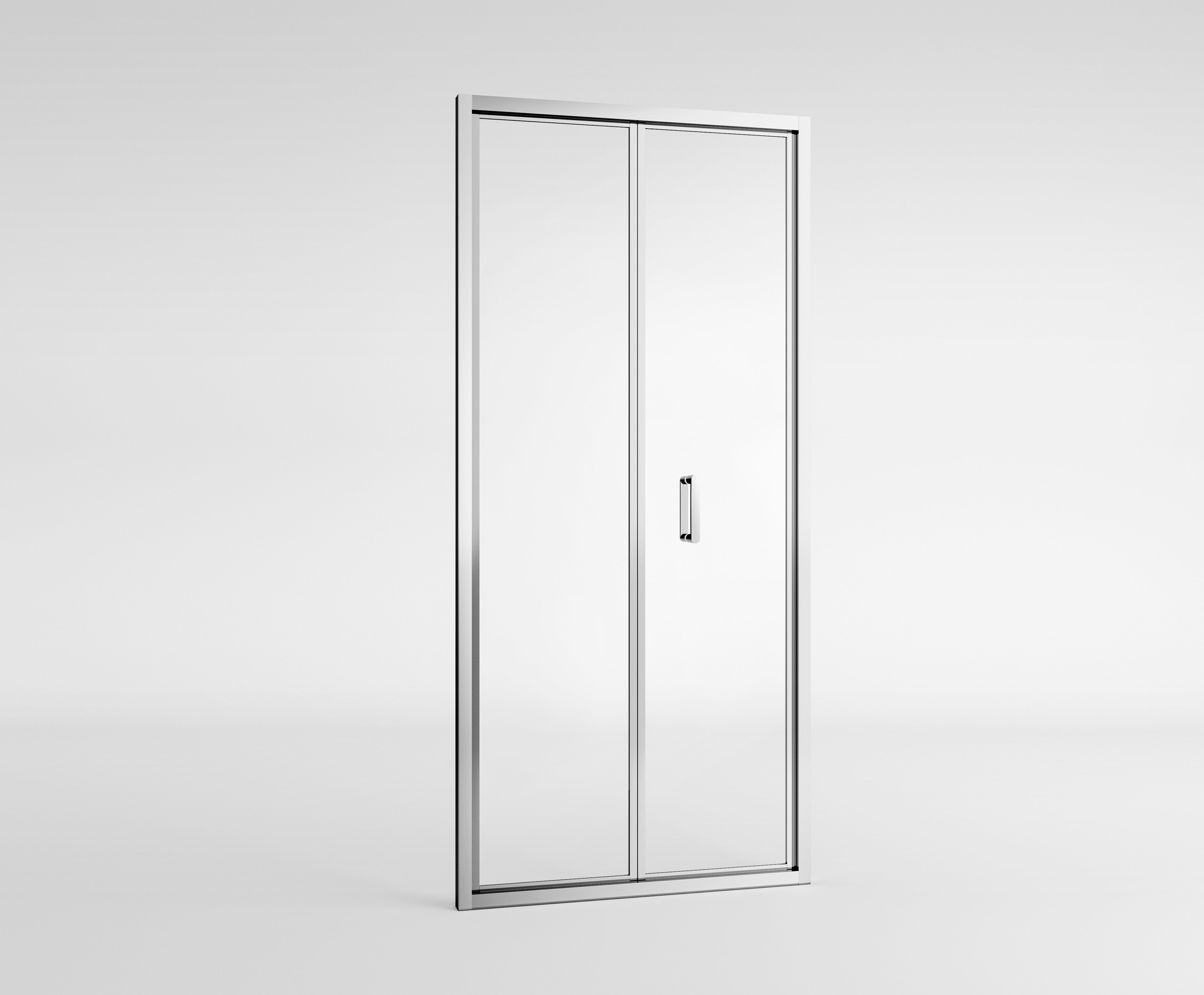 OSLO Porta Pieghevole 70 cm Cromata Trasparente 6 Mm