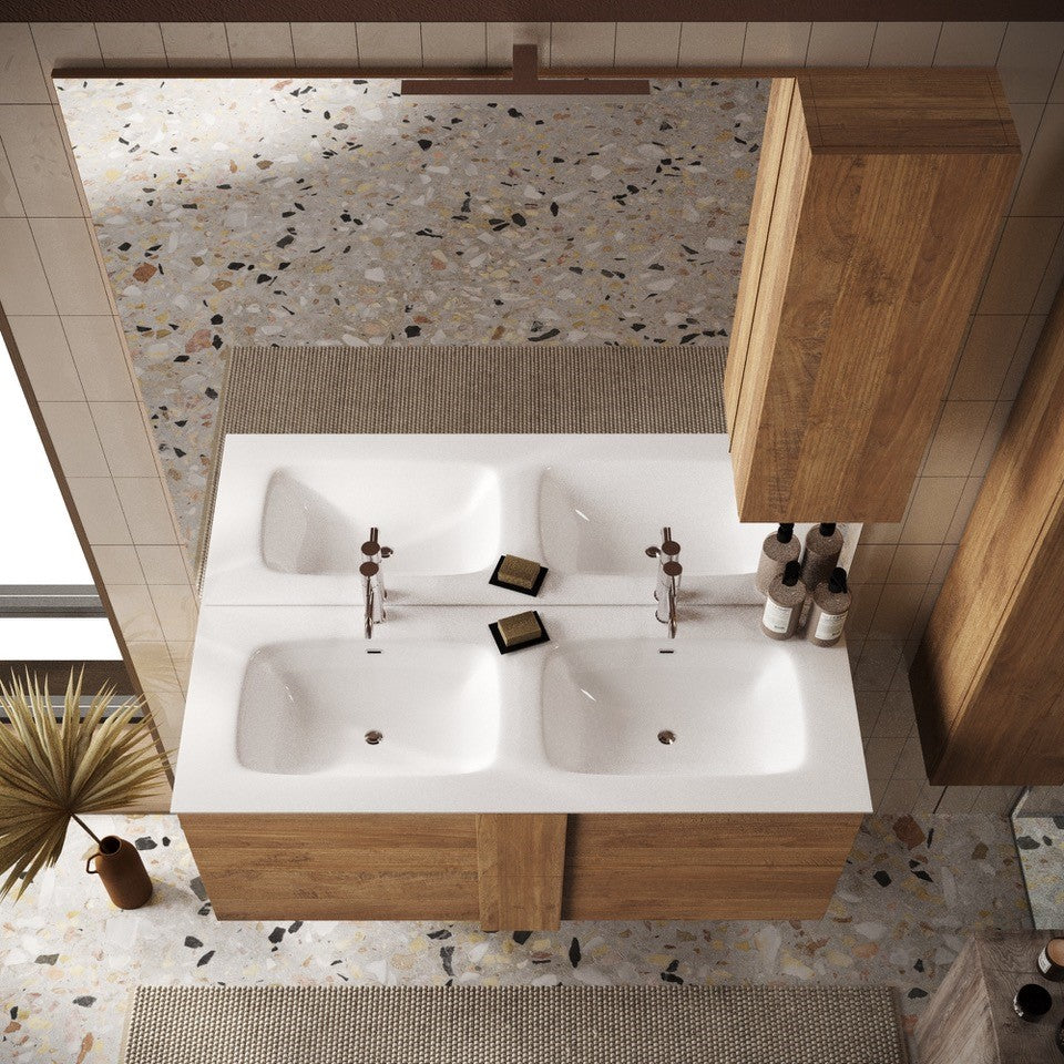 ROME Specchiera Bagno con Colonna 1 Anta e LED 120 cm Mercure