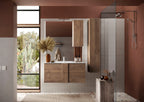 Specchiera Bagno con Colonna 1 Anta e LED ROME 100 cm Mercure