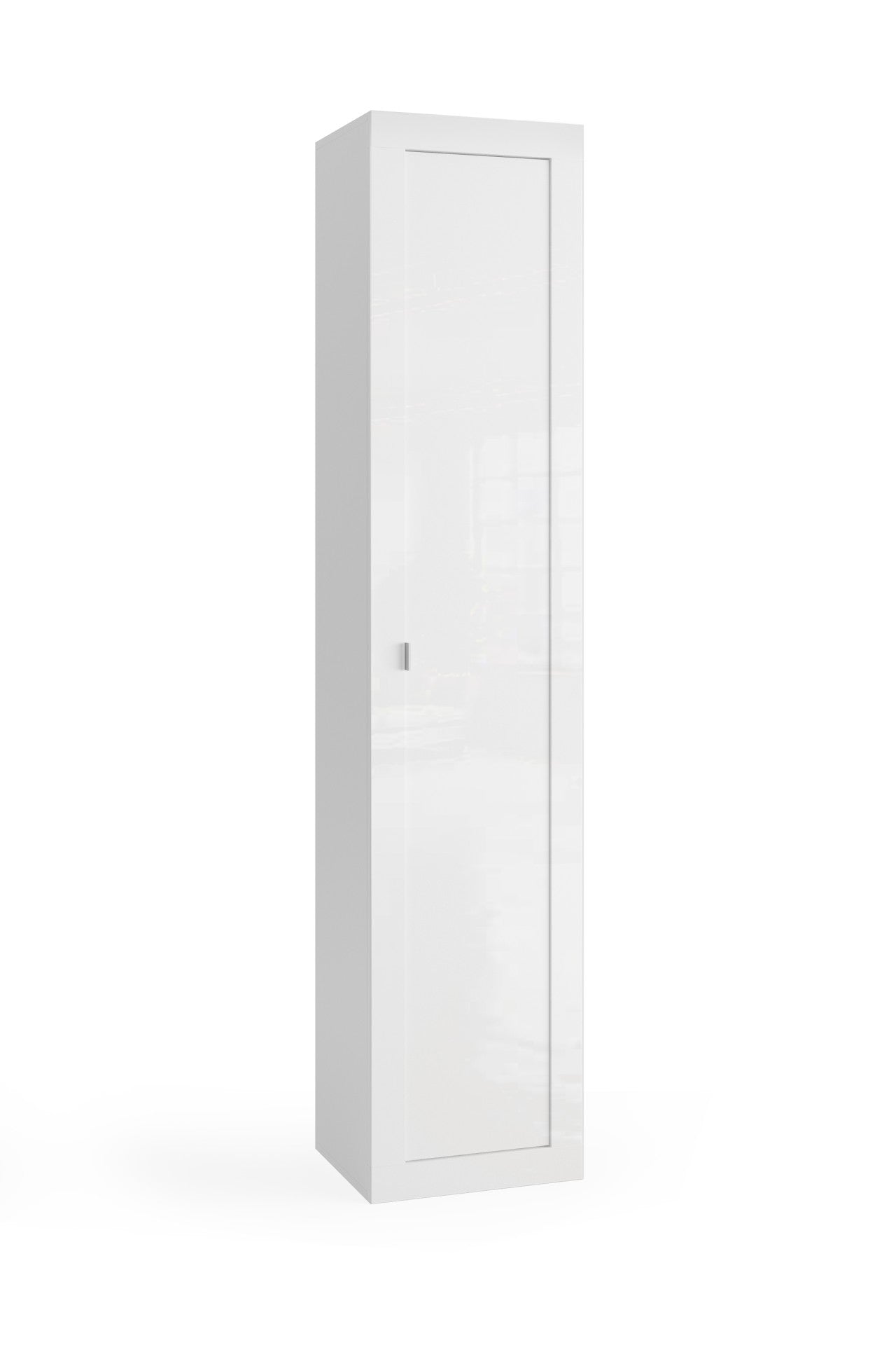 MADRID Mobile a 1 Anta - 5 Ripiani 40 cm Bianco Lucido