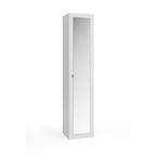MADRID Armadio a 1 Anta - con Specchio - 5 Ripiani 40 cm Bianco Lucido