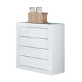 MADRID Cassettiera - con 4 Cassetti - Larghezza 70 cm Bianco Lucido