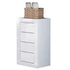 MADRID Cassettiera - con 4 Cassetti - Larghezza 42 cm Bianco Lucido