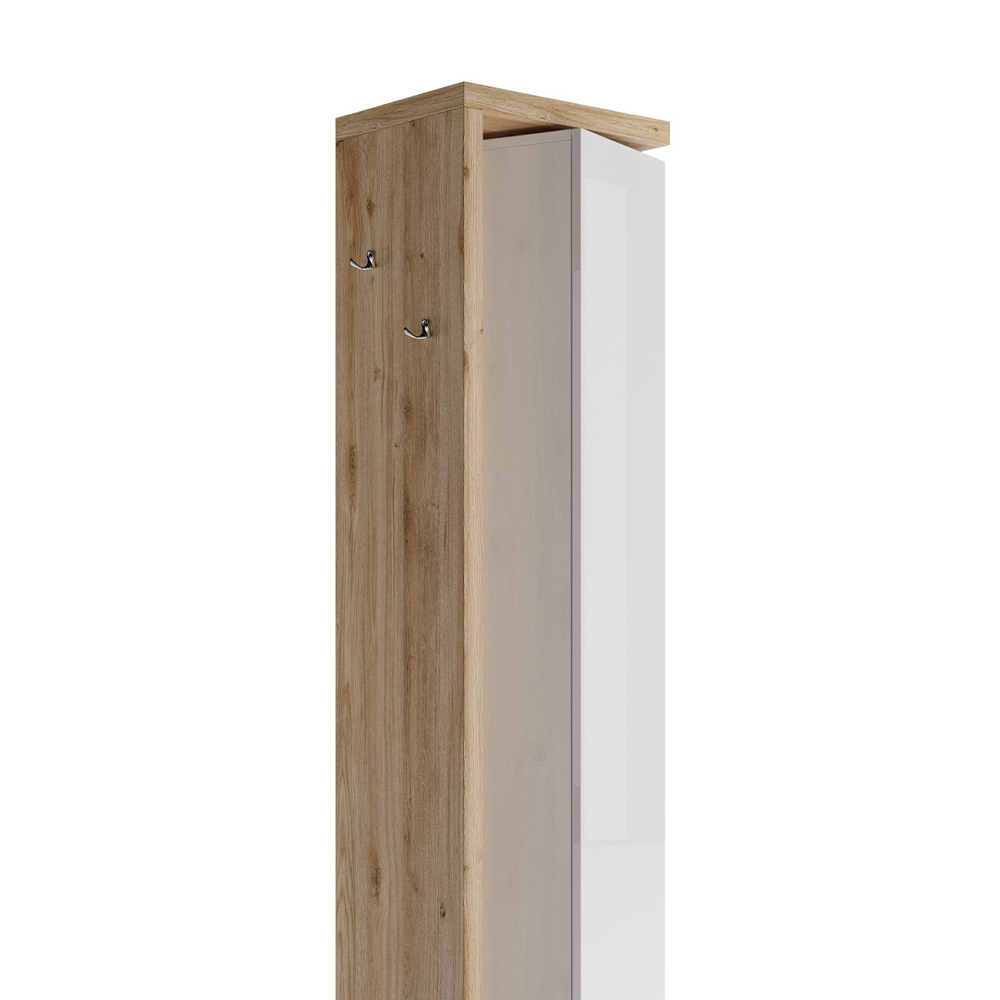 BARCELONA Colonna Girevole - con Specchio - 1 Anta - 2 Ganci in Metallo 45 cm