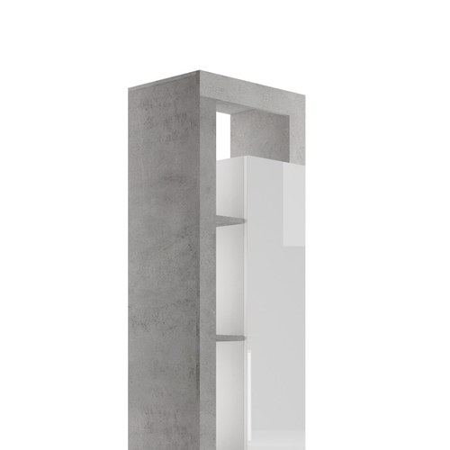 BARCELONA Colonna - 1 Porta 50 cm Cemento / Bianco Lucido