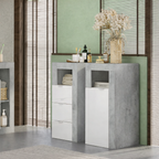 BARCELONA Mobile Contenitore - 1 Anta 35 cm Cemento / Bianco Lucido