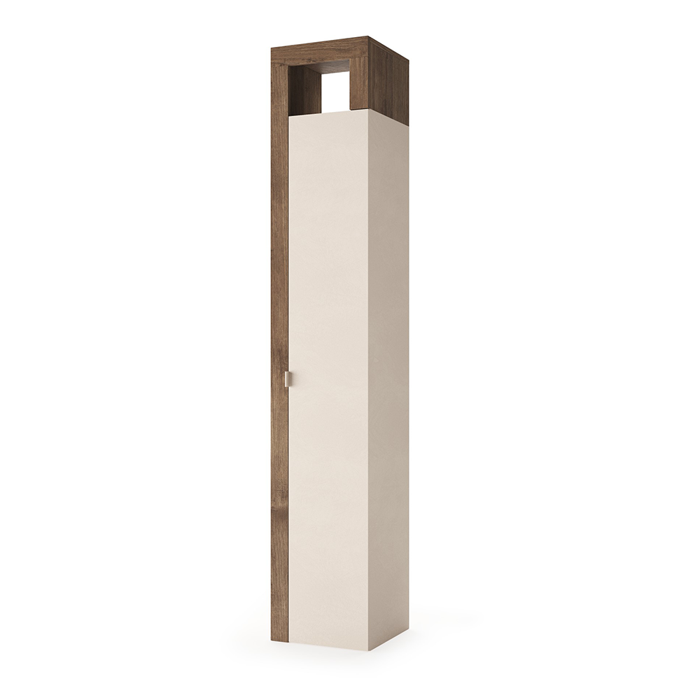BARCELONA Colonna Girevole - con Specchio - 1 Anta - 2 Ganci in Metallo 45 cm Mercure / Cashmere