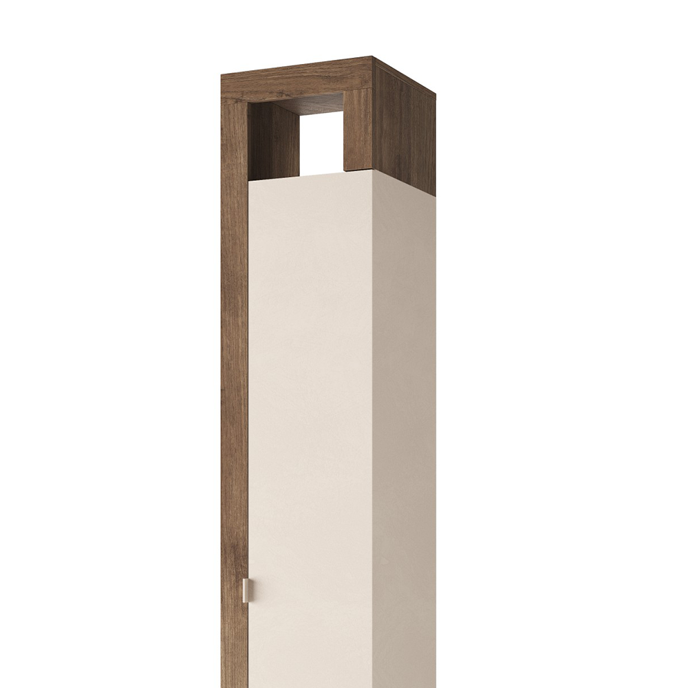 BARCELONA Colonna Girevole - con Specchio - 1 Anta - 2 Ganci in Metallo 45 cm Mercure / Cashmere