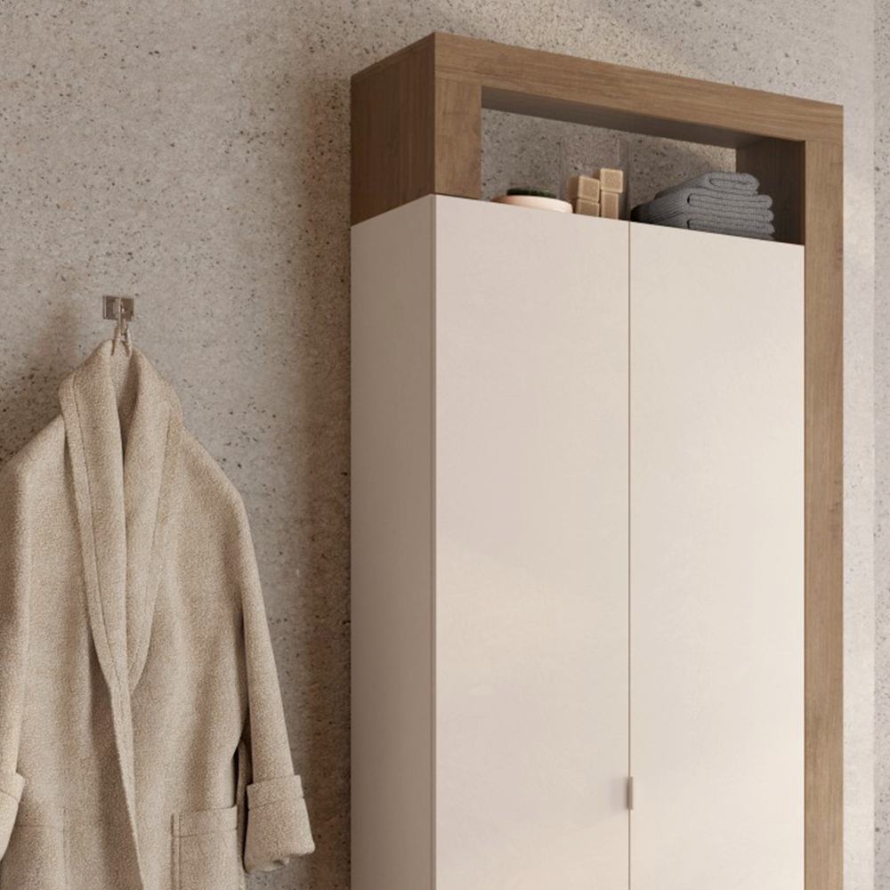 BARCELONA Mobile a 2 Ante - 5 Ripiani 65 cm Mercure / Cashmere