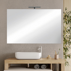 BARCELONA Mobile Bagno a Terra 2 Cassetti con Specchiera con Luce LED Cashmere / Mercure