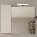 BARCELONA Specchiera Bagno con Colonna 1 Anta e LED 92 cm Cashmere / Mercure
