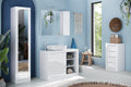 Mobile Bagno a Terra 2 Ante - Lavabo ad Appoggio MADRID 110 cm Bianco Lucido